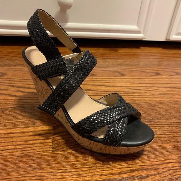 Arturo Chiang black cork wedges - size 8 - Picture 1 of 3